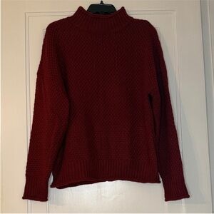 Zesica Red Soft Knit Rolled Sleeve and Hem Sweater Size L